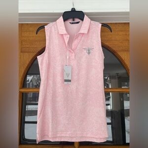 Levelwear Women's Sleeveless Golf Polo Pink Pattern Size Small NWT